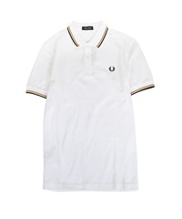 フレッドペリー FRED PERRY TWIN TIPPED メンズ 半袖 ポロシャツ(17.ホワイトGネイビー-海外S(日本M相当))