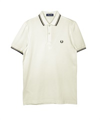 フレッドペリー FRED PERRY TWIN TIPPED メンズ 半袖 ポロシャツ(12.エクリュオフホワイト-海外S(日本M相当))