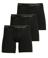 Calvin Klein カルバンクライン 3枚セット MICRO STRETCH メンズ ロングボクサーパンツ ギフト プレゼント ラッピング無料(1.ブラックセット-海外S(日本M相当))