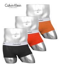 カルバンクライン Calvin Klein 【3枚セット】Cotton Stretch VARIETY メンズ ボクサーパンツ(ブラックオレンジセット-海外S(日本M相当))