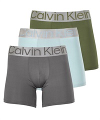 カルバンクライン Calvin Klein 【3枚セット】STEEL MICRO メンズ ロングボクサーパンツ(グレースカイセット-海外S(日本M相当))