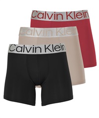 カルバンクライン Calvin Klein 【3枚セット】 メンズ ロングボクサーパンツ(4.ブラックタフェットセット-海外S(日本M相当))