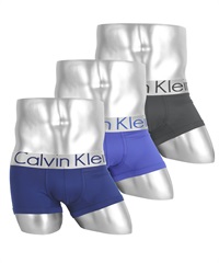 カルバンクライン Calvin Klein 【3枚セット】Sustainable Steel Micro メンズ ローライズボクサーパンツ(7.ブルーマルチセット-海外S(日本M相当))