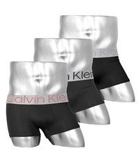 カルバンクライン Calvin Klein 【3枚セット】STEEL MICRO メンズ ローライズボクサーパンツ シンプル かっこいい 浅め 高級 ブランド(5.マルチブラックセット-海外S(日本M相当))