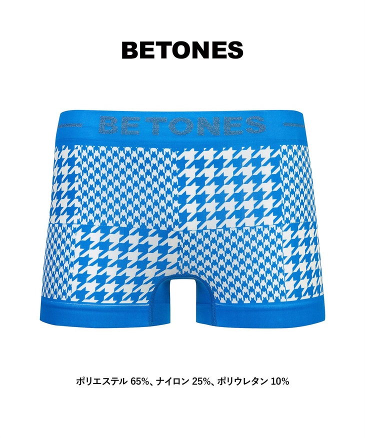 ビトーンズ BETONES メンズ ボクサーパンツ 【メール便】(HOUNDSTOOTH(ブルー)-フリーサイズ)