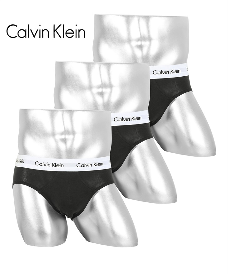カルバンクライン Calvin Klein 【3枚セット】Cotton Stretch メンズ ブリーフ(ブラックWセット-海外S(日本M相当))