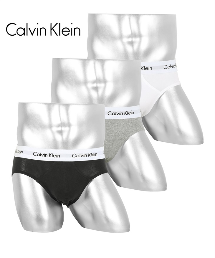 カルバンクライン Calvin Klein 【3枚セット】Cotton Stretch メンズ ブリーフ(ブラックマルチWセット-海外S(日本M相当))