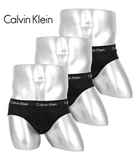 カルバンクライン Calvin Klein 【3枚セット】Cotton Stretch メンズ ブリーフ(1.ブラックセット-海外S(日本M相当))