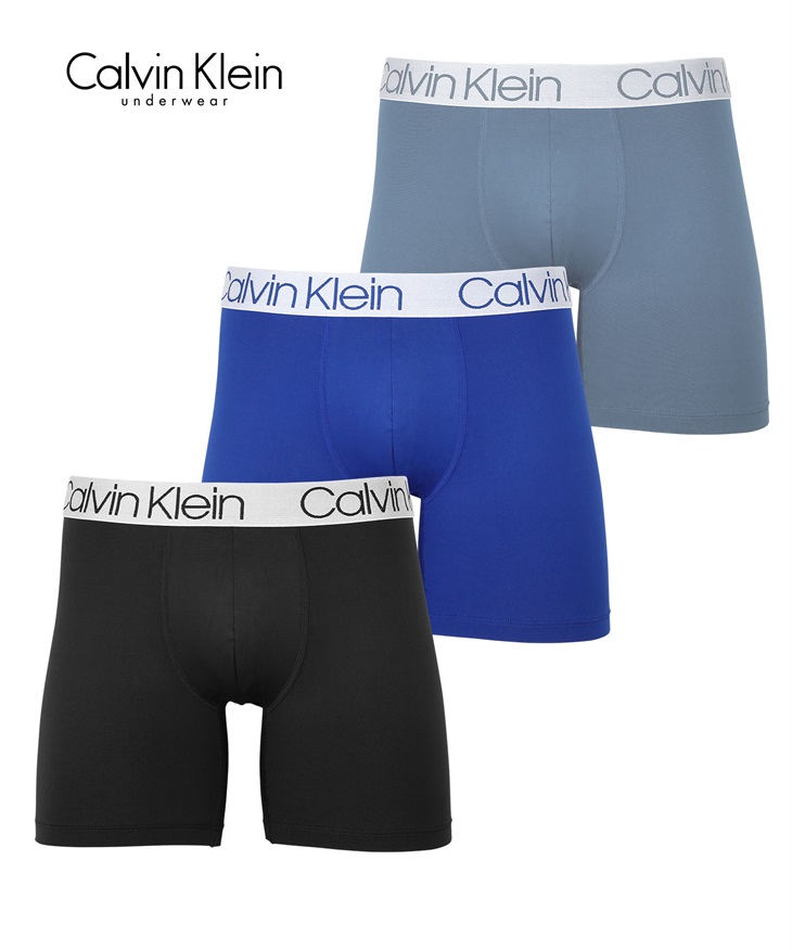 【5】カルバンクライン Calvin Klein 【3枚セット】Variety 3PK メンズ ボクサーパンツ 【メール便】(【C】ブラックブルーセット-海外S(日本M相当))