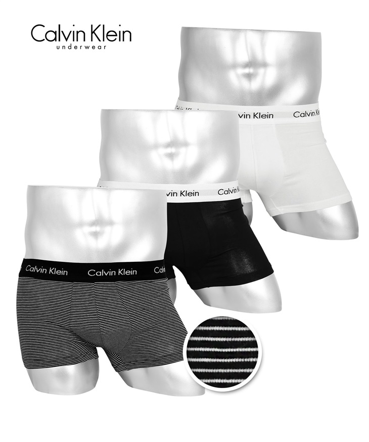 【5】カルバンクライン Calvin Klein 【3枚セット】Variety 3PK メンズ ボクサーパンツ 【メール便】(【B】ブラックボーダーセット-海外S(日本M相当))