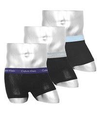 Calvin Klein カルバンクライン ワケあり 3枚セット Cotton Stretch メンズ ローライズボクサーパンツ アウトレット品【メール便】(8.ブラックマルチBセット-海外S(日本M相当))