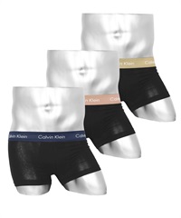 カルバンクライン Calvin Klein 【3枚セット】Cotton Stretch メンズ ローライズボクサーパンツ(10.ブラックマルチIセット-海外S(日本M相当))