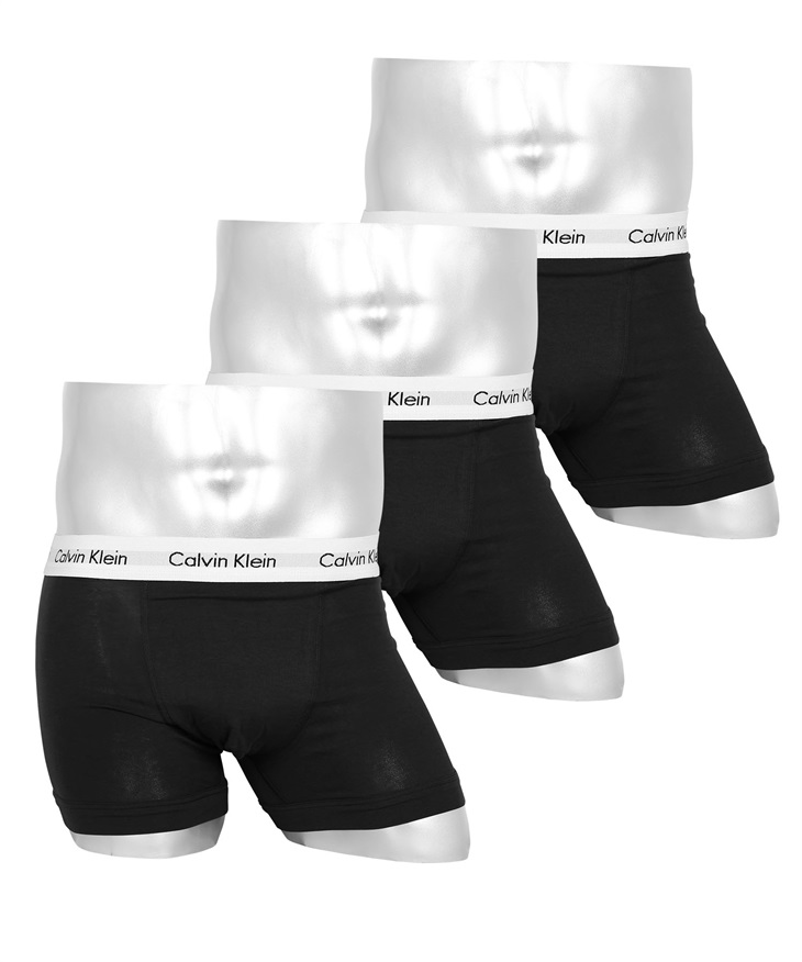 カルバンクライン Calvin Klein 【3枚セット】Cotton Stretch メンズ ボクサーパンツ(10.ブラックWセット-海外XL(日本XXL相当))