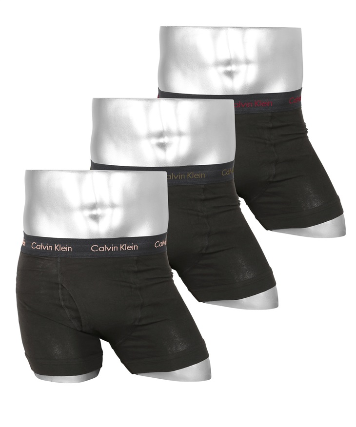 カルバンクライン Calvin Klein 【3枚セット】Cotton Stretch メンズ ボクサーパンツ(1.ブラックジェントルセット-海外M(日本L相当))