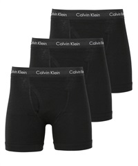 カルバンクライン Calvin Klein ワケあり【3枚セット】Cotton Stretch メンズ ロングボクサーパンツ おしゃれ かっこいい 綿 長め アウトレット 【メール便】(1.ブラックセット-海外S(日本M相当))