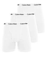 Calvin Klein カルバンクライン ワケあり【3枚セット】Cotton Stretch メンズ ロングボクサーパンツ ギフト プレゼント ラッピング無料【メール便】(3.ホワイトセット-海外S(日本M相当))