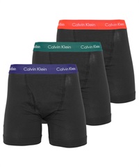 Calvin Klein カルバンクライン ワケあり【3枚セット】Cotton Stretch メンズ ロングボクサーパンツ ギフト プレゼント ラッピング無料【メール便】(5.ブラックマルチBセット2-海外S(日本M相当))