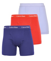Calvin Klein カルバンクライン ワケあり【3枚セット】Cotton Stretch メンズ ロングボクサーパンツ ギフト プレゼント ラッピング無料【メール便】(6.ソフトグレープセット-海外S(日本M相当))