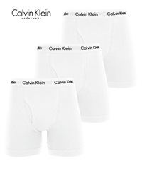 カルバンクライン Calvin Klein 【3枚セット】Cotton Stretch メンズ ロングボクサーパンツ(ホワイトセット-海外S(日本M相当))
