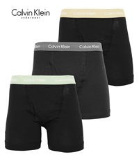 カルバンクライン Calvin Klein 【3枚セット】Cotton Stretch メンズ ロングボクサーパンツ(10.ブラックドラゴンセット-海外S(日本M相当))