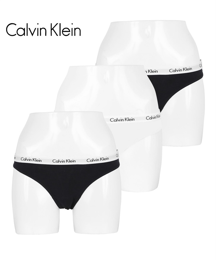 カルバンクライン Calvin Klein 【3枚セット】CAROUSEL レディース Tバック(ブラックホワイトセット-海外XS(日本S相当))