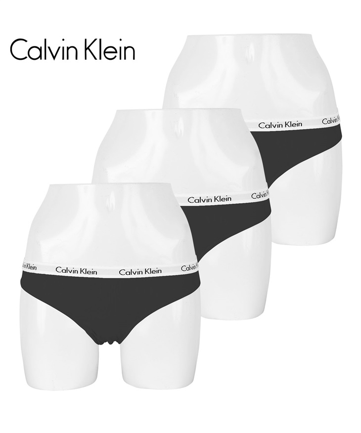 カルバンクライン Calvin Klein 【3枚セット】CAROUSEL レディース ショーツ(ブラックWセット-海外XS(日本S相当))