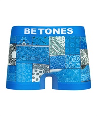 ビトーンズ BETONES BETONES メンズ ボクサーパンツ フリーサイズ 速乾 プリント シームレス 立体成型 蒸れない プレゼント(15.BANDANA(ライトブルー)-フリーサイズ)
