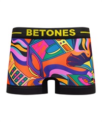 BETONES ビトーンズ メンズ ボクサーパンツ フリーサイズ 速乾 プリント シームレス 立体成型 ギフト ラッピング無料(2.POP BEAM(オレンジ)-フリーサイズ)