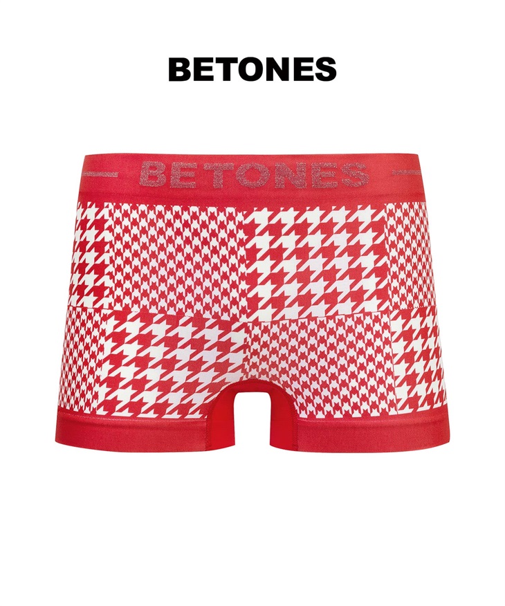 ビトーンズ BETONES BETONES メンズ ボクサーパンツ 【メール便】(HOUNDSTOOTH(レッド)-フリーサイズ)