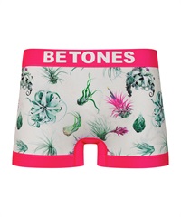 ビトーンズ BETONES BETONES メンズ ボクサーパンツ フリーサイズ 速乾 プリント シームレス 立体成型 蒸れない 安い 花柄 プレゼント(10.BOTANICAL(ピンク)-フリーサイズ)