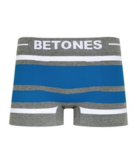 BETONES ビトーンズ メンズ ボクサーパンツ フリーサイズ 速乾 プリント シームレス 立体成型 ギフト ラッピング無料(5.BREATH(ホワイト×ダークブルー)-フリーサイズ)