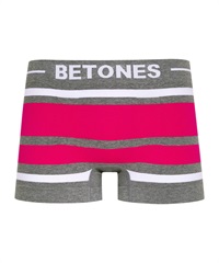 BETONES ビトーンズ メンズ ボクサーパンツ フリーサイズ 速乾 プリント シームレス 立体成型 ギフト ラッピング無料(2.BREATH(ホワイト×ローズピンク)-フリーサイズ)