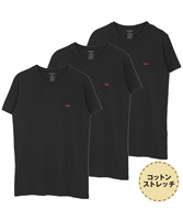 DIESEL ディーゼル 3枚セット Essentials メンズ 半袖 Tシャツ ギフト プレゼント 男性 ラッピング無料(10.CWブラックセット-海外XS(日本S相当))