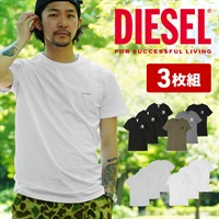 ディーゼル DIESEL 【3枚セット】Essentials メンズ 半袖 クルーネック Tシャツ