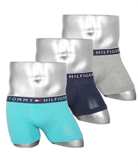 トミー ヒルフィガー TOMMY HILFIGER 【3枚セット】Cotton Stretch Core Plus メンズ ボクサーパンツ おしゃれ かっこいい 綿 コットン(9.アイスランドブルーセット-海外S(日本M相当))