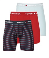 TOMMY HILFIGER トミー ヒルフィガー 3枚セット Everyday Micro メンズ ロングボクサーパンツ ギフト プレゼント 男性下着 ラッピング無料(3.ナイトブルーセット-海外S(日本M相当))
