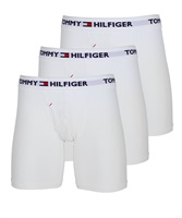 TOMMY HILFIGER トミー ヒルフィガー 3枚セット Everyday Micro メンズ ロングボクサーパンツ ギフト プレゼント 男性下着 ラッピング無料(5.ホワイトセット-海外S(日本M相当))