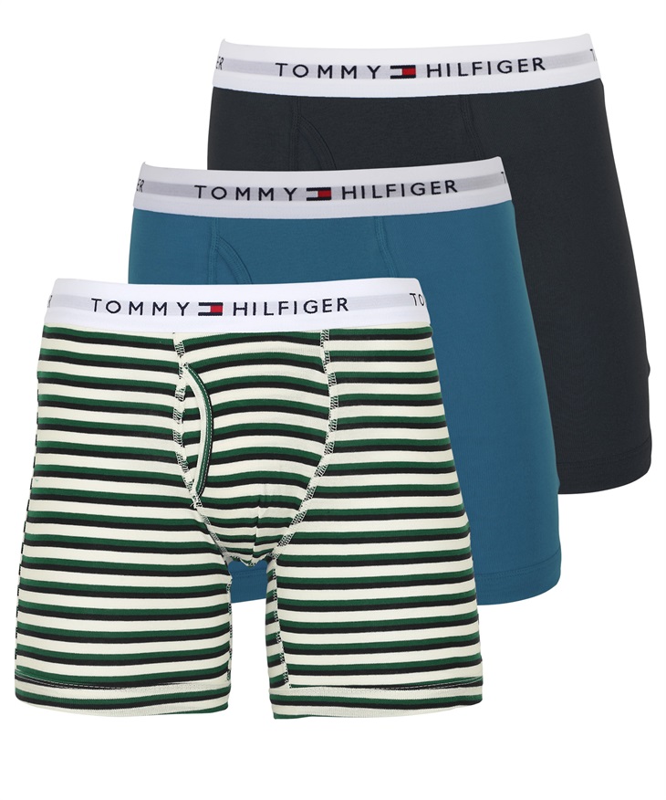 トミー ヒルフィガー TOMMY HILFIGER 【3枚セット】Cotton Classics Core Plus メンズ ロングボクサーパンツ 綿100% コットン 無地(16.クリームマルチセット-海外L(日本XL相当))
