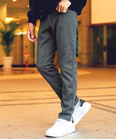 蓄熱メンズ裏起毛パンツグレーの画像