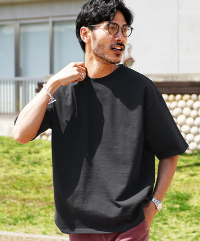 ヘビーオンスビッグTEE | メンズ Tシャツ 半袖 厚手 ヘビーウェイト ヘビーオンス カットソー ビッグシルエット ゆったり 透けない 無地 ボーダー 白 黒 オーバーサイズ メンズファッション 春 夏 20代 30代 40代