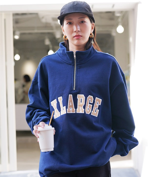XLARGE(エクストララージ)HALF ZIP PULLOVER SWEAT【クーポン