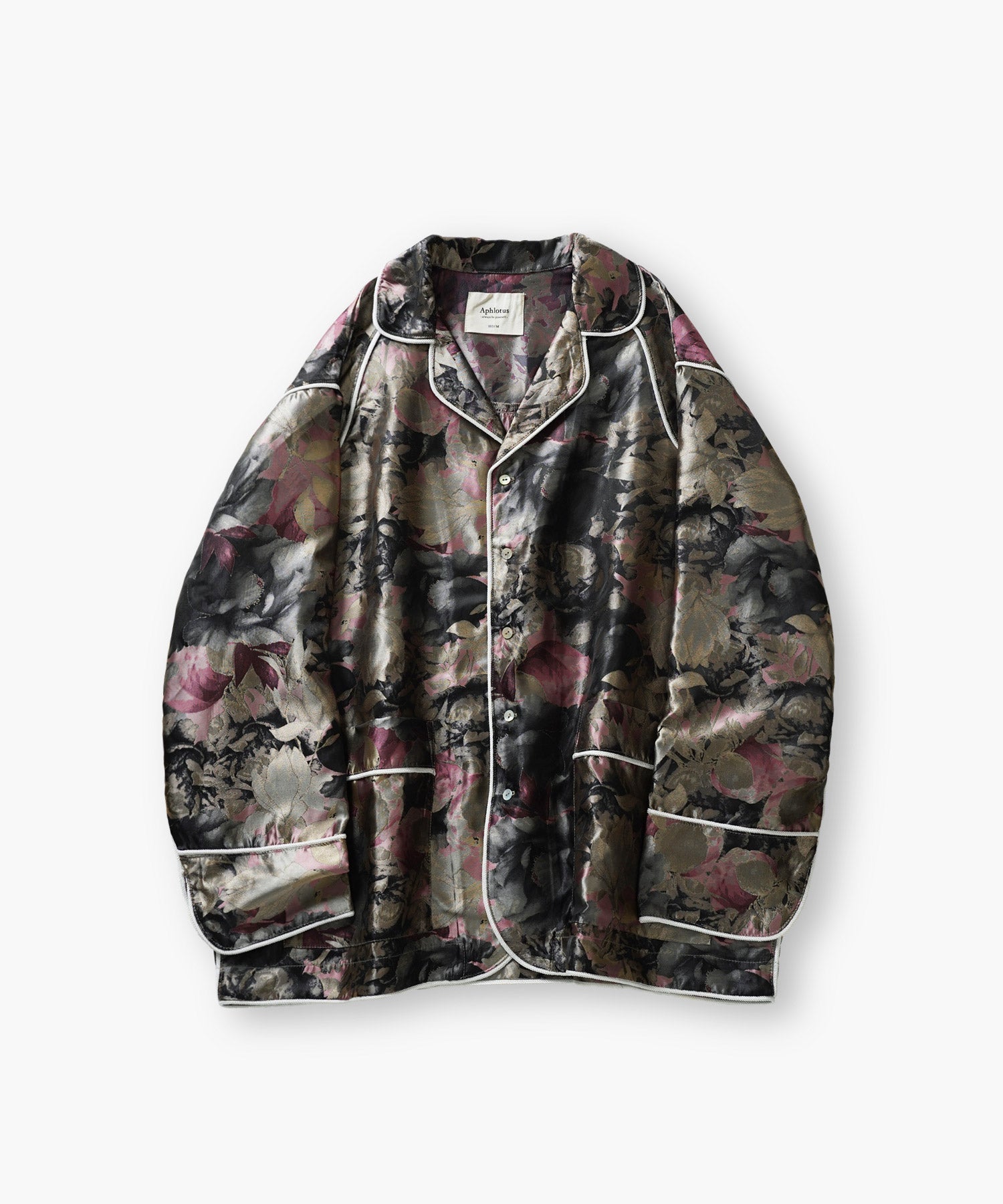 コードパイピング配色ウエスタンヨークパジャマシャツ グレー