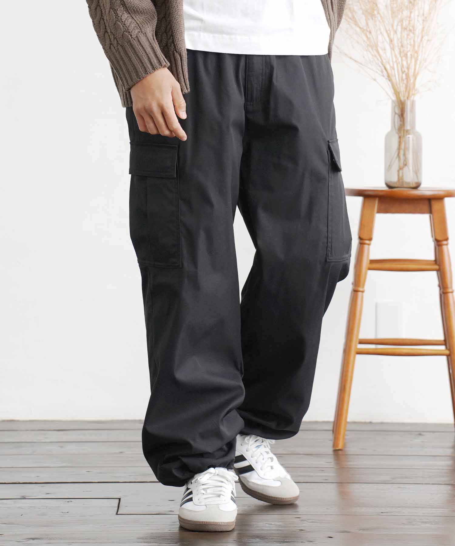 フリースライナーイージーワイドカーゴパンツ | 暖パン 裏起毛 カーゴ