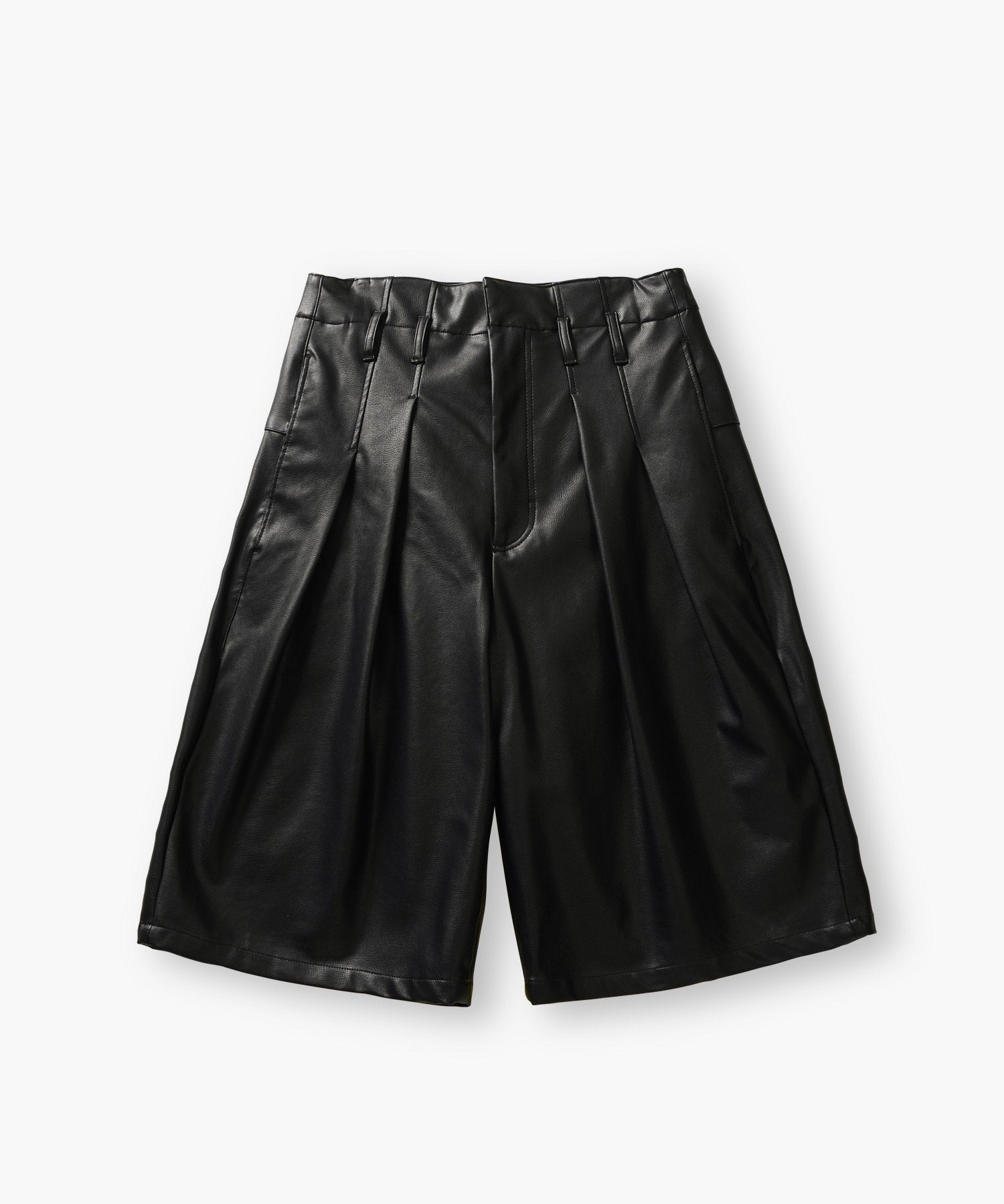 バギーフレア ハーフパンツ【フェイクレザー・ゴブラン】 ブラック