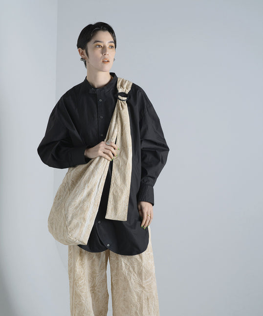 ムラ染め クラッシュプリーツ トライアングル タスキ ショルダーバッグ