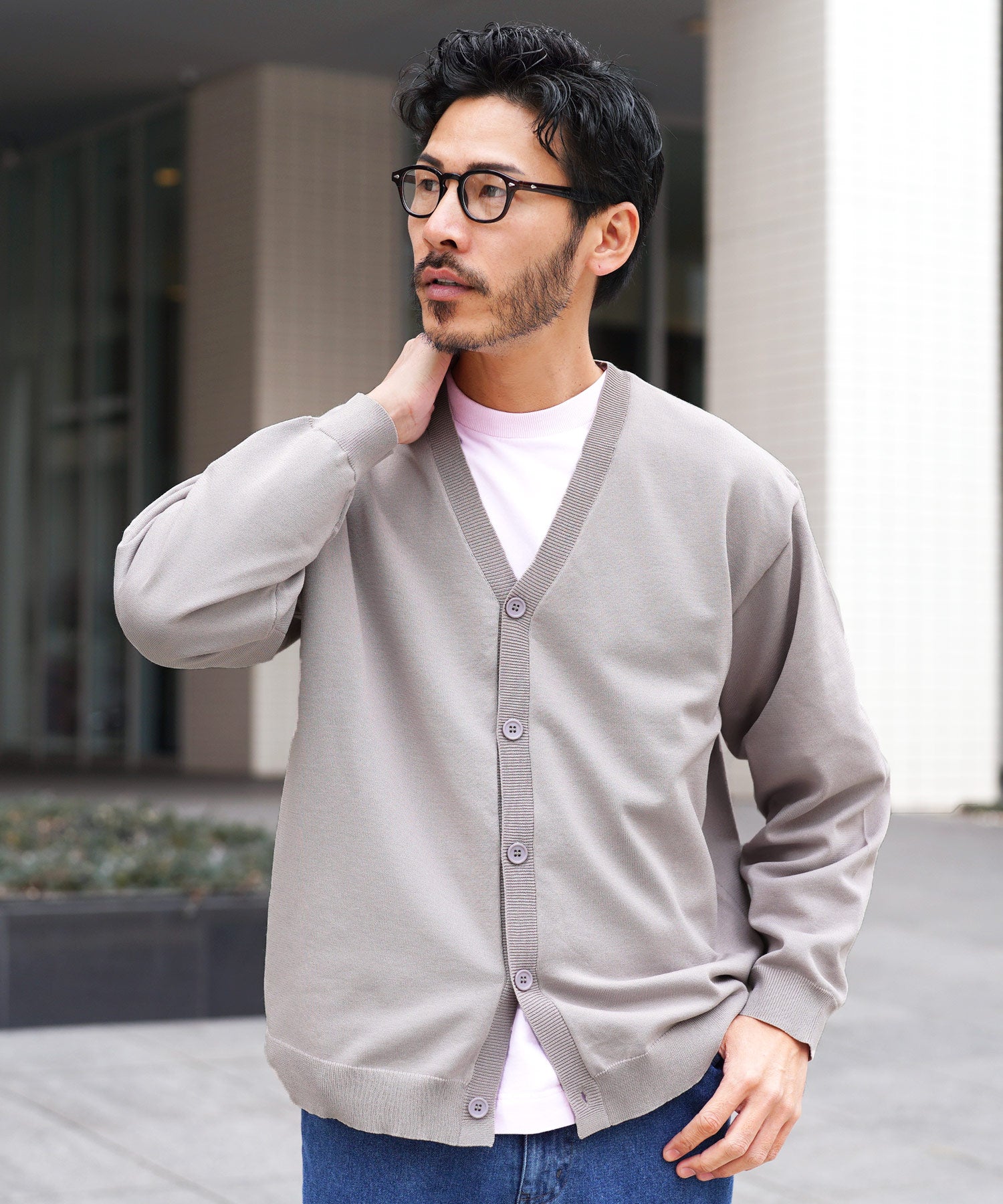 新品タグ付✨LEONARD サマーニット カーディガン カンカン トリム 42 タンブラー乾燥機対応タフニットカーディガン | 乾燥機OK カーディガン