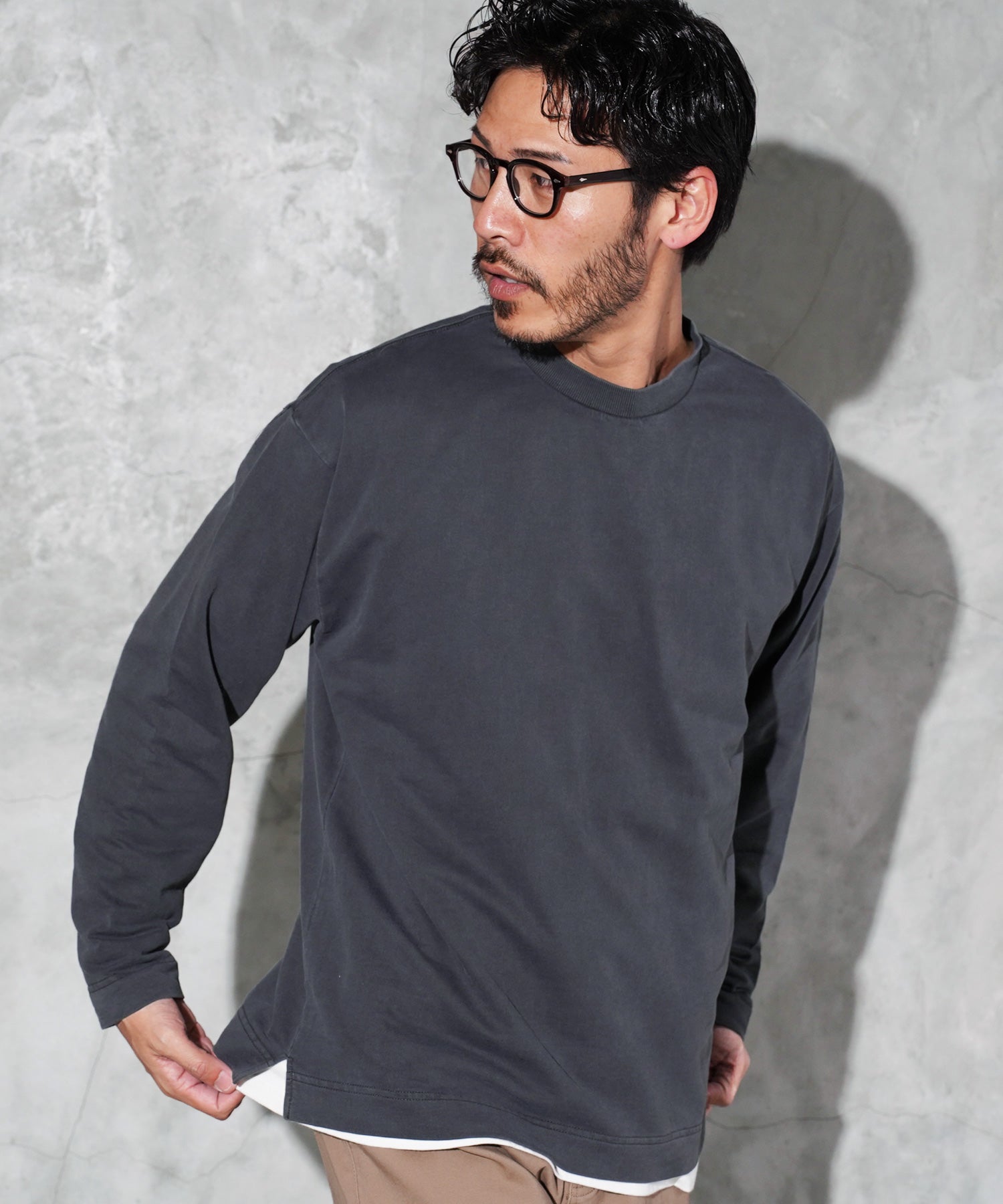 90s 袖プリ ロンT フェード フェード ピグメント クルーネック ロンT | 長袖Tシャツ フェード