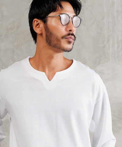 ドライポンチ キーネック ロンT 長袖