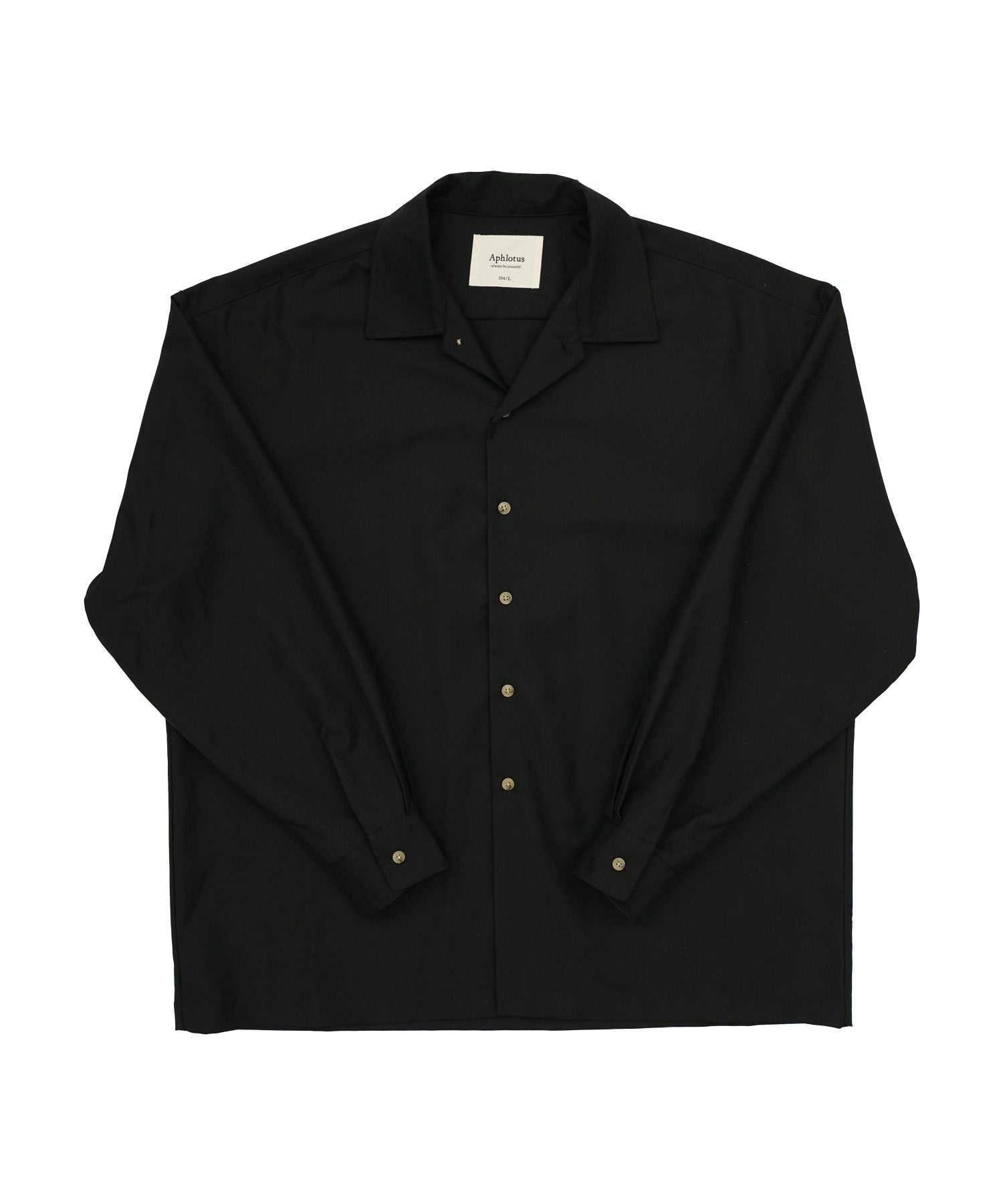 オーバーサイズTRオープンカラーシャツ ブラック