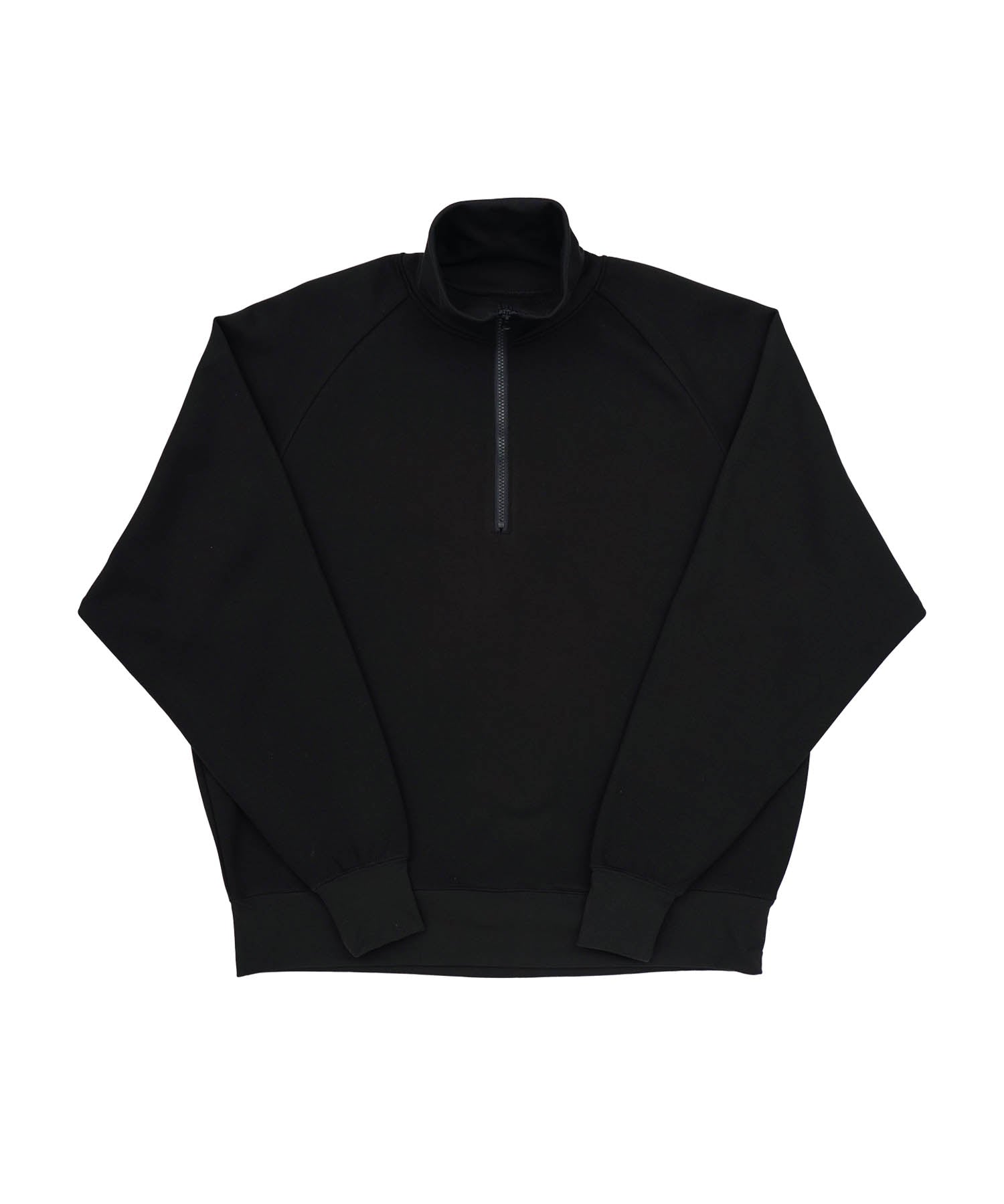 スウェットオーバーサイズハーフジップトレーナー ブラック